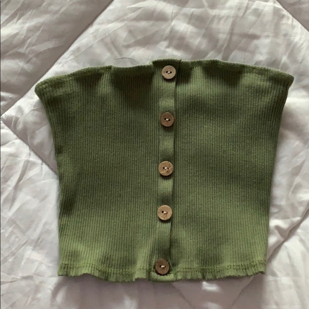 Green Button Tube Top